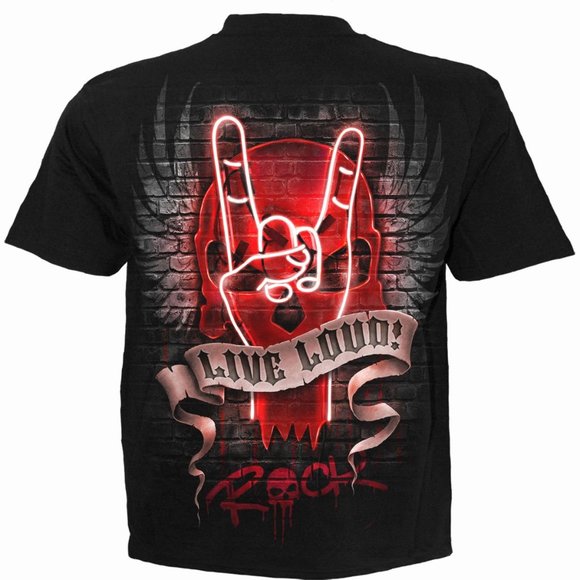 live loud gothic mens t shirt skull beer graphic - Picture 2 of 3